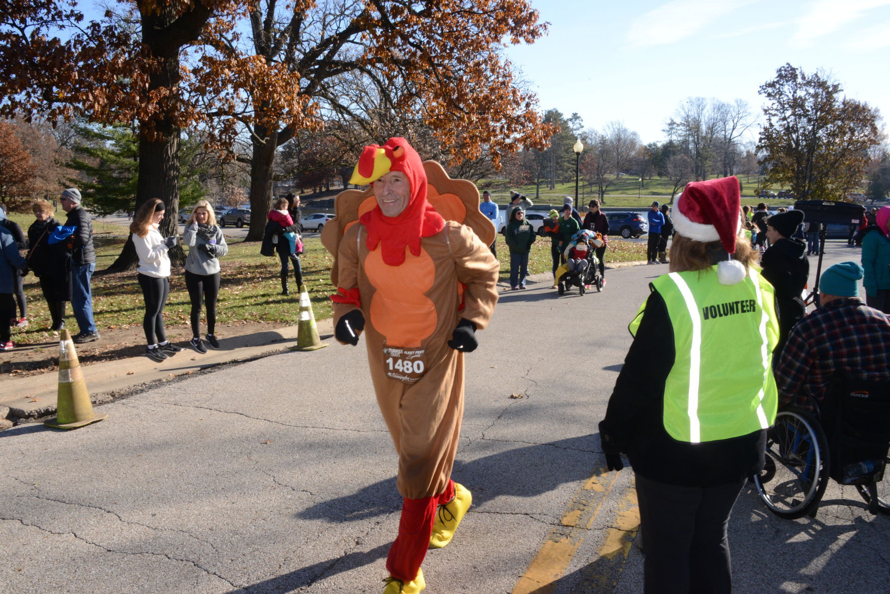 Runner in full turkey regalia